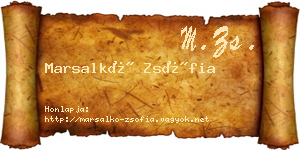 Marsalkó Zsófia névjegykártya