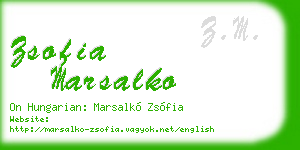 zsofia marsalko business card